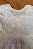 Arsh Handcrafted White Hand Embroidered Chikankari Short Frock