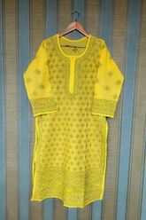 Arsh Handcrafted Front Booti Jaal Pure Cotton Kurti