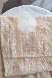 Arsh Handcrafted Mul Chanderi Unstitched Chikankari Kurti and Dupatta set - arshchikan