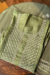 Arsh Handcrafted Silk Kurti and Dupatta Set - arshchikan