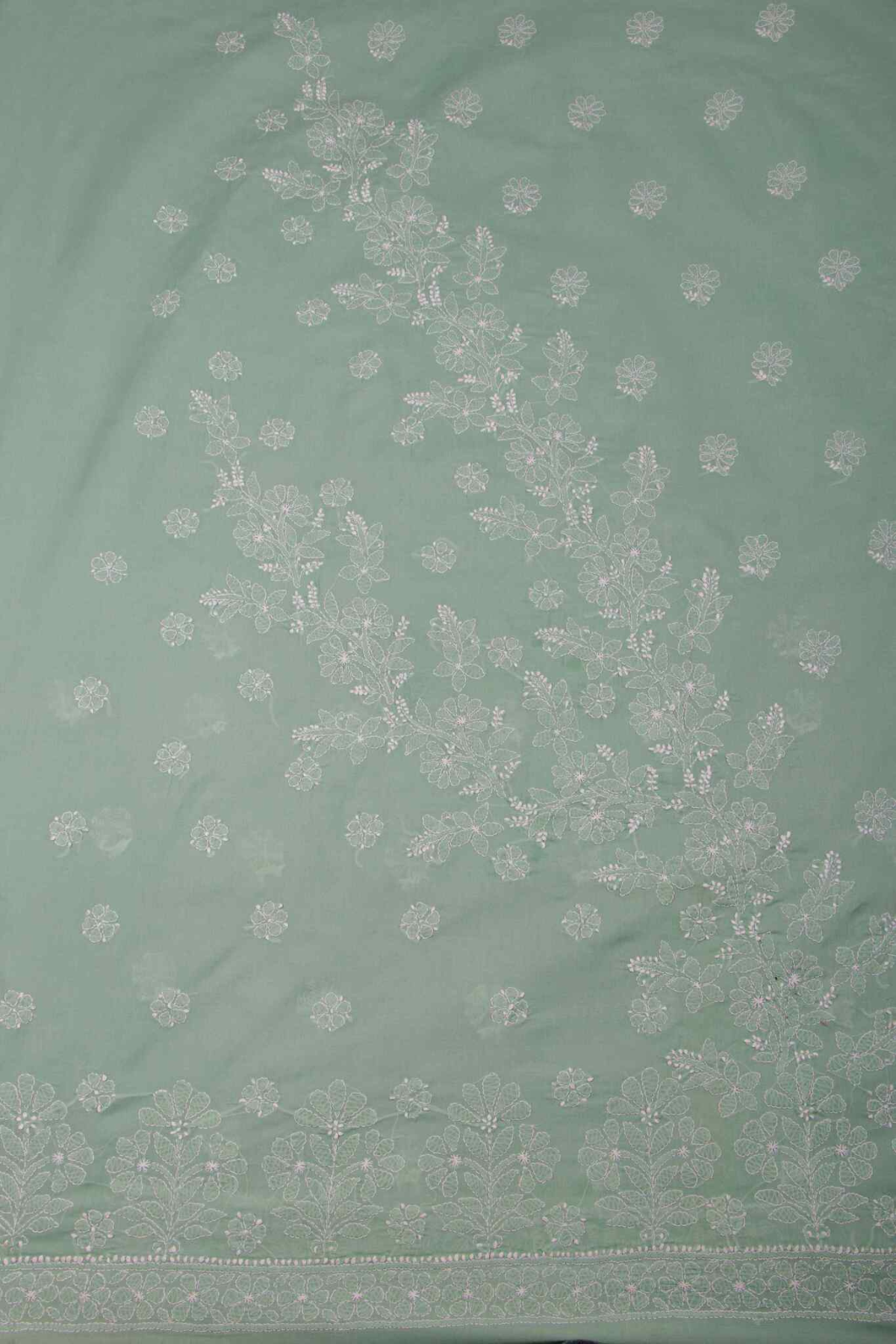 Arsh Handcrafted Forest Green Cotton Unstitched Chikankari 3pc Suit - arshchikan