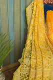 Arsh Handcrafted Georgette All Over Chikan Yellow Embroidered Saree - arshchikan