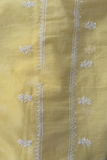 Arsh Hand Embroidered Mul Chanderi Yellow Chikankari 3pc Suit Set