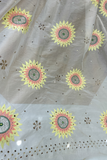 Arsh Handcrafted Pure Organza White Chikankari Saree