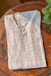Arsh Handcrafted White Hand Embroidered Chikankari Top - arshchikan
