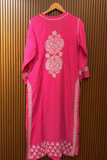Arsh Handcrafted Hot Pink Chikankari Modal Kurti