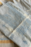 Arsh Handcrafted Tissue Chanderi Kurti and Dupatta Chikankari Set