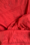 Arsh Hand Embroidered Mul Chanderi Red Chikankari 3pc Suit Set