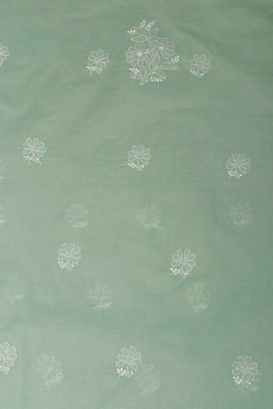 Arsh Handcrafted Forest Green Cotton Unstitched Chikankari 3pc Suit - arshchikan