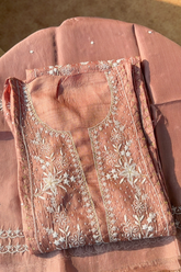 Arsh Handcrafted Chanderi Silk Kurti and Dupatta Semi Stitched Set - arshchikan