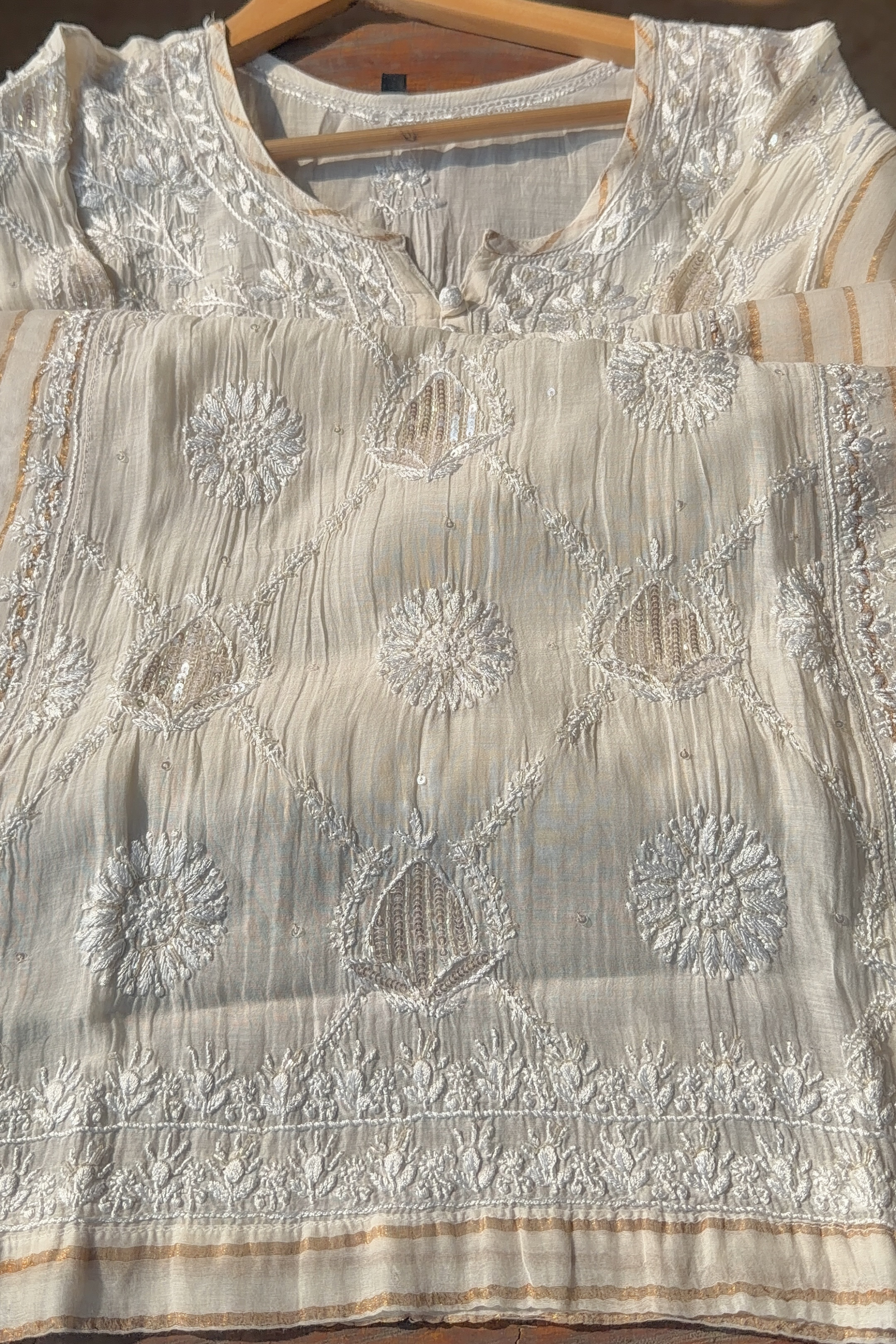 Arsh Crafted Mul Chanderi Kurti - arshchikan