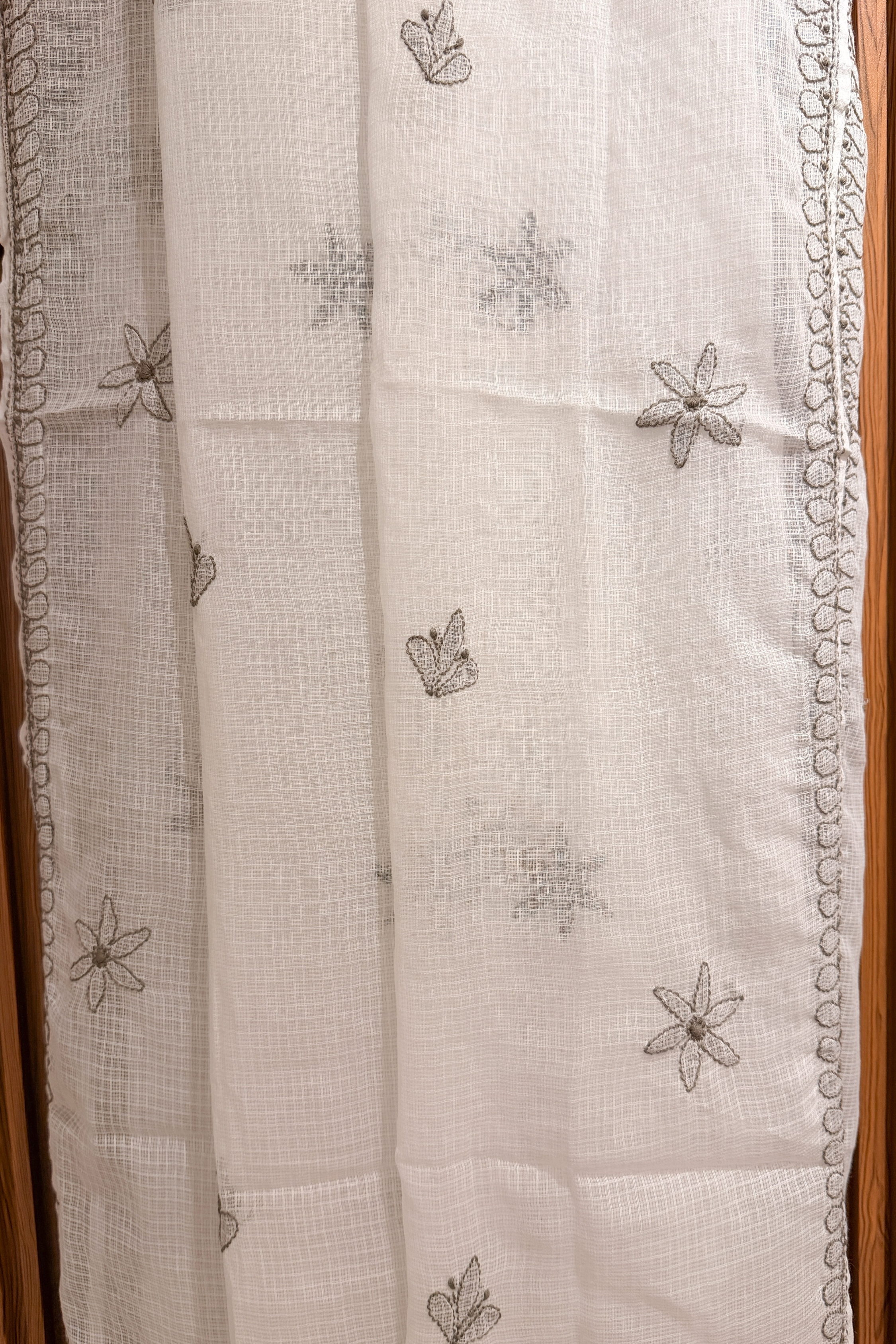 Arsh Handcrafted Chikankari Pure Kota Doria Dupatta - arshchikan