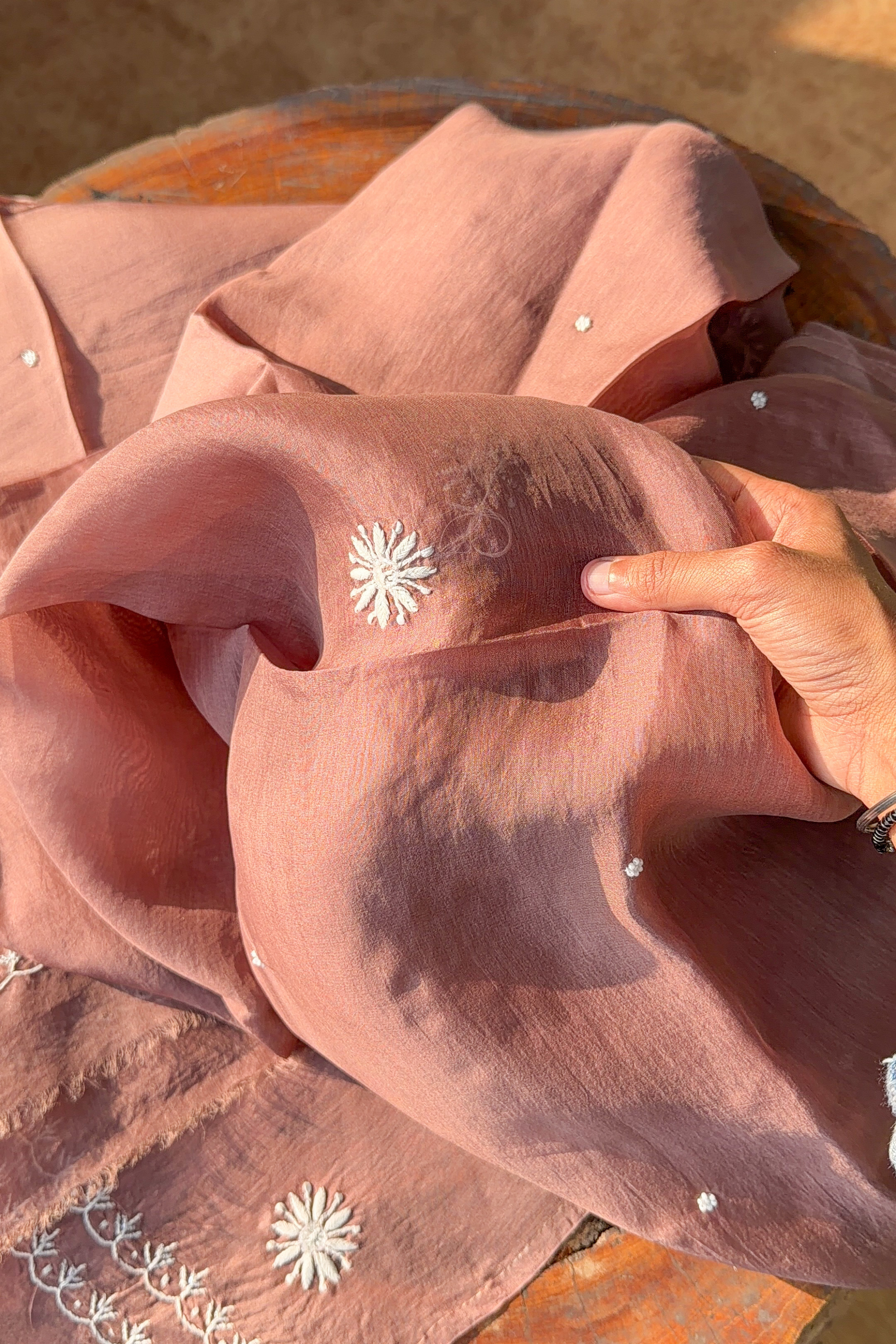 Arsh Handcrafted Chanderi Silk Kurti and Dupatta Semi Stitched Set - arshchikan