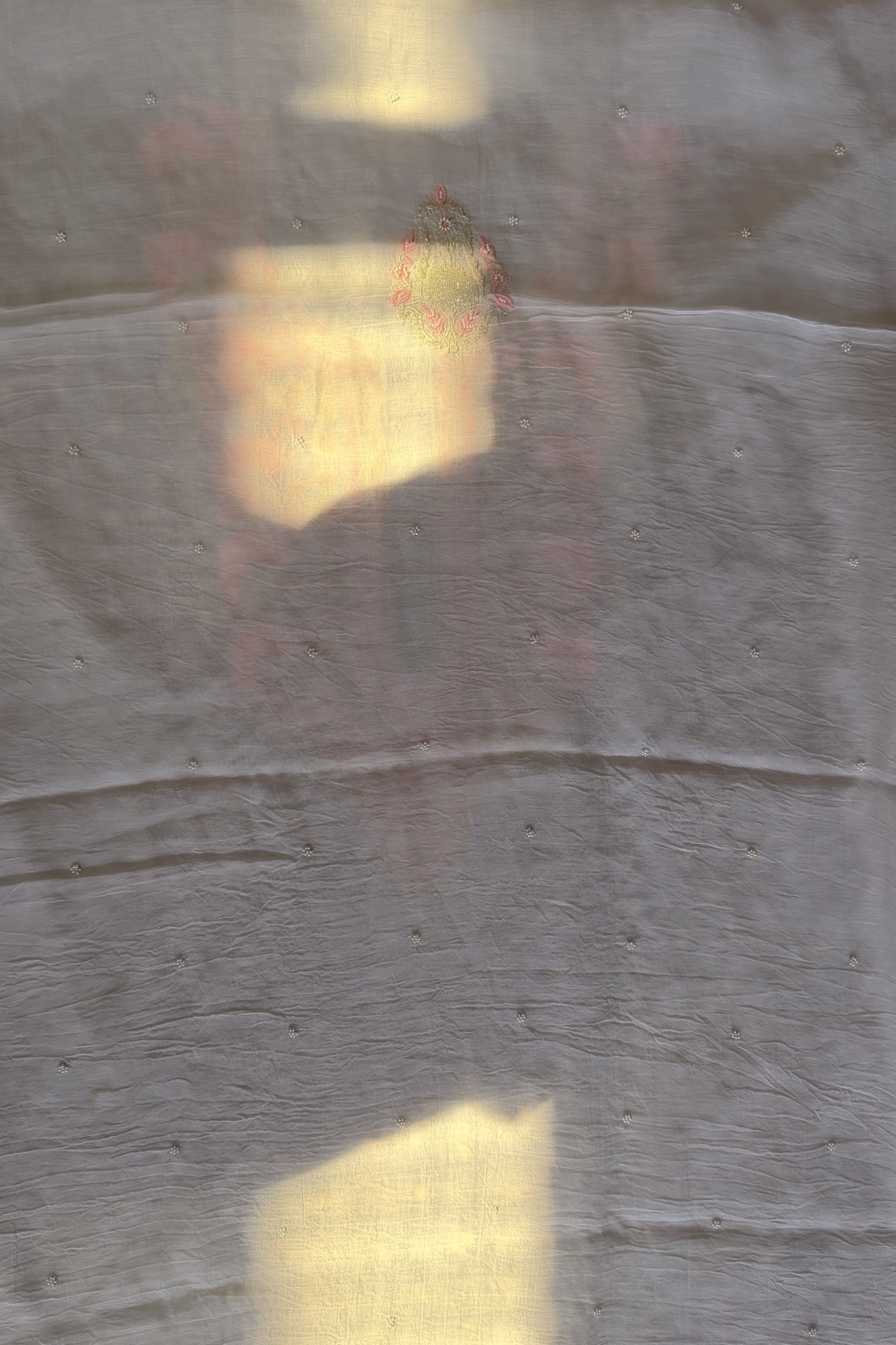 Arsh Handcrafted Mul Chanderi Unstitched Chikankari Kurti and Dupatta set - arshchikan