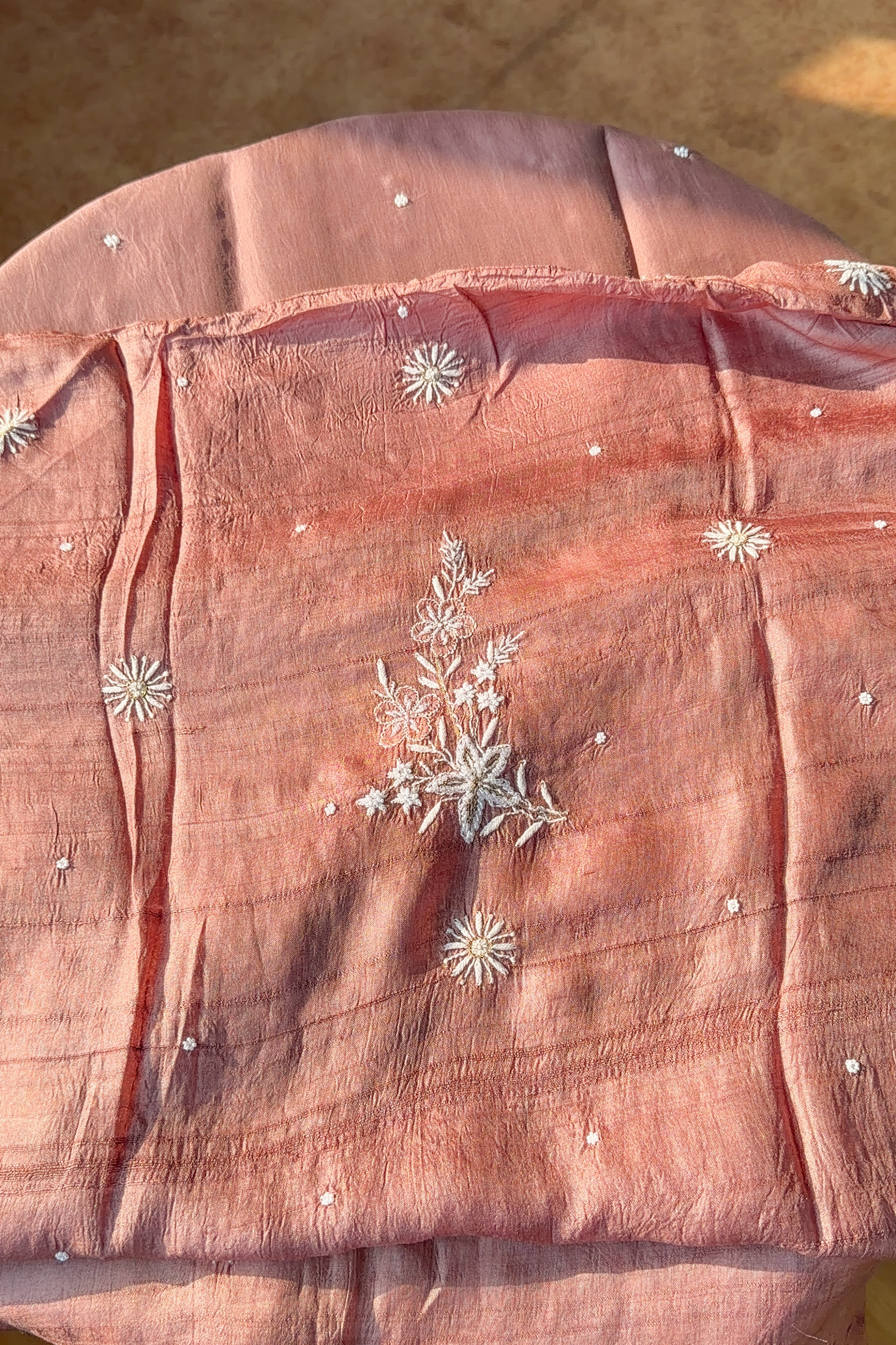 Arsh Handcrafted Chanderi Silk Kurti and Dupatta Semi Stitched Set - arshchikan