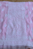 Arsh Handcrafted Pink Georgette Unstitched Chikankari 3pc Suit