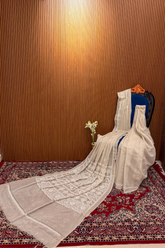 Arsh Hand Crafted Pure Tissue Chnaderi Chikankari Saree