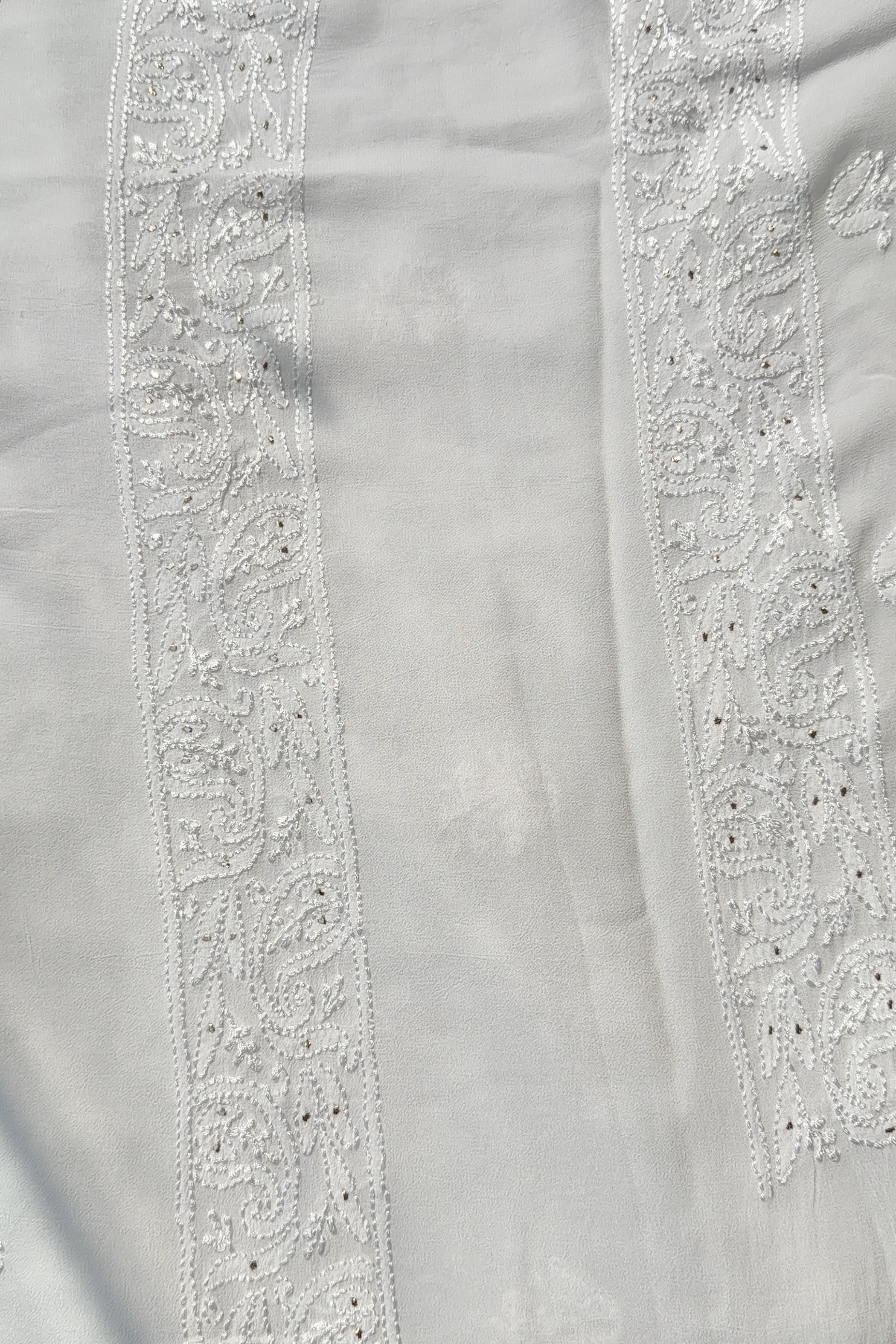 Arsh Handcrafted Parsi Neck Front Jaal Viscose Unstitched Chikankari 3pc Suit - arshchikan