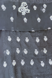 Arsh Handcrafted Black Semi Georgette Unstitched Gota Patti Chikankari 3pc Suit - arshchikan