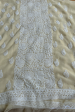 Arsh Handcrafted Beige Georgette Chikankari 3pc Suit Set