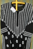 Arsh Handcrafted Black Modal Chikan Kurti