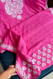 Arsh Handcrafted Hot Pink Chikankari Modal Kurti