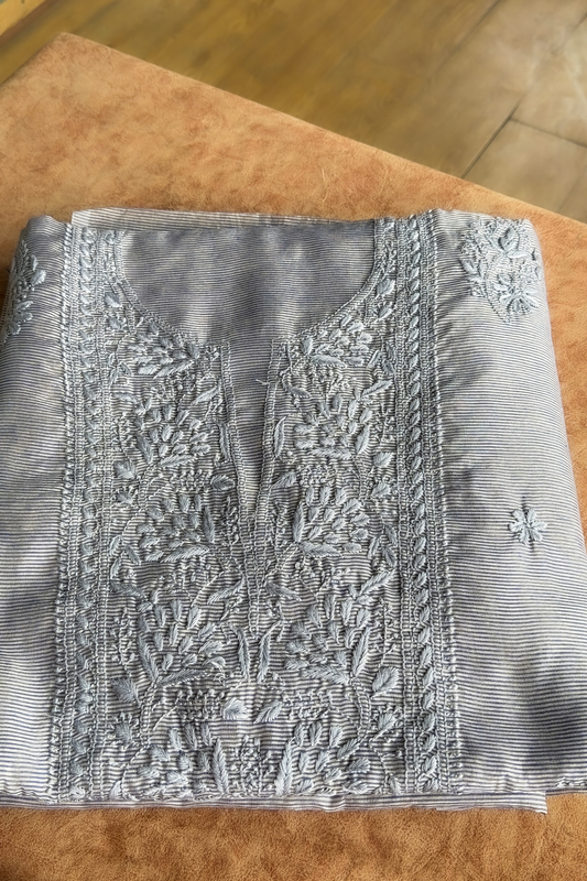 Arsh Handmade Pure Tissue Cotton Chikankari Suit Piece