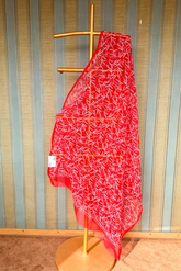 Arsh Handcrafted Semi Georgette Chikankari Red Dupatta - arshchikan