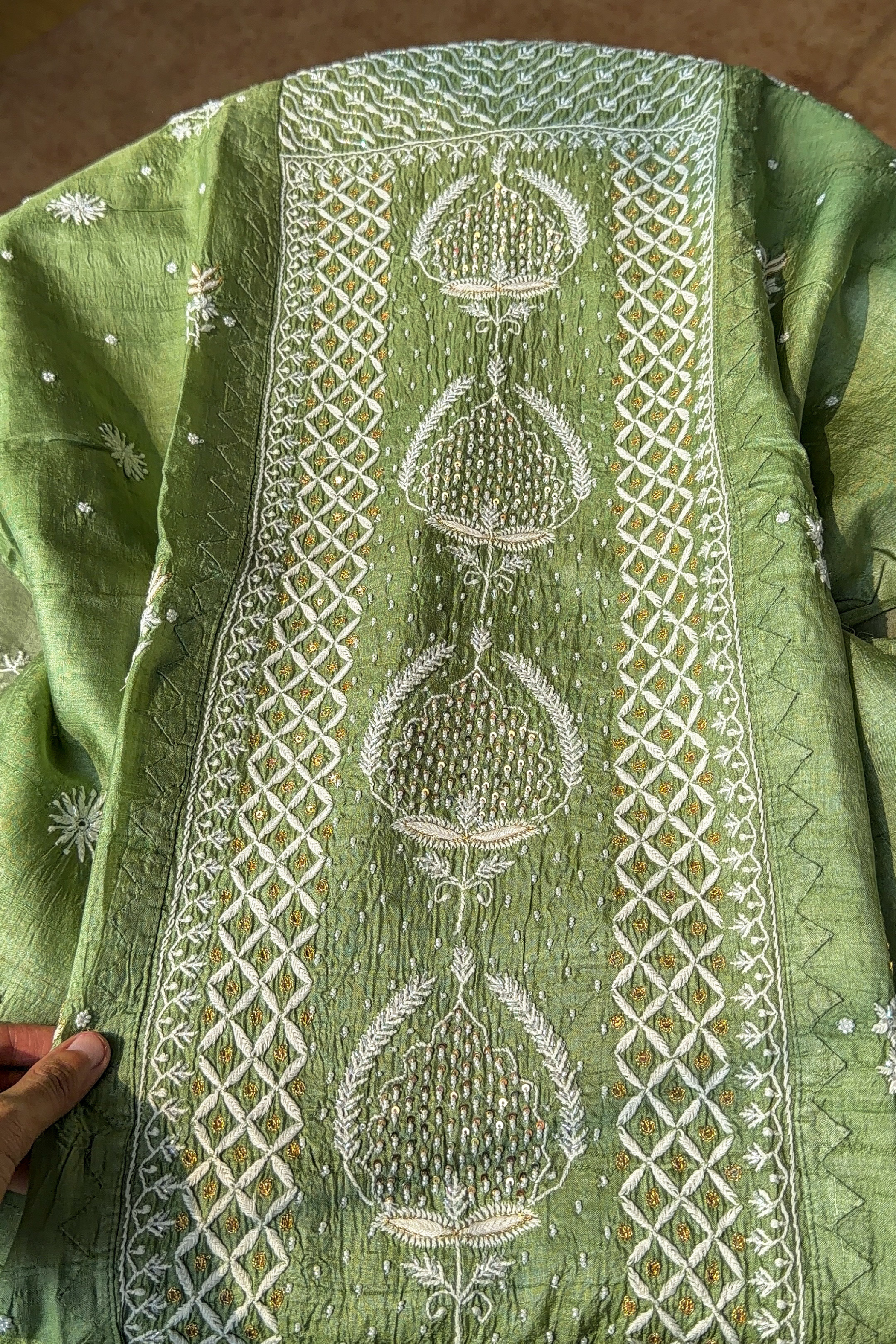 Arsh Handcrafted Silk Kurti and Dupatta Set - arshchikan