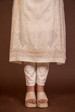 Arsh Crafted Mul Chanderi Kurti and Dupatta Semi Stitched Pakistani Set