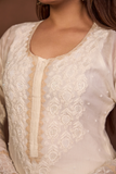 Arsh Crafted Mul Chanderi Kurti and Dupatta Semi Stitched Pakistani Set