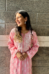 Arsh Handcrafted Printed Pure MulMul Cotton Kurti - arshchikan