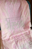 Arsh Hand Embroidered Mul Chanderi Pink Chikankari 3pc Suit Set