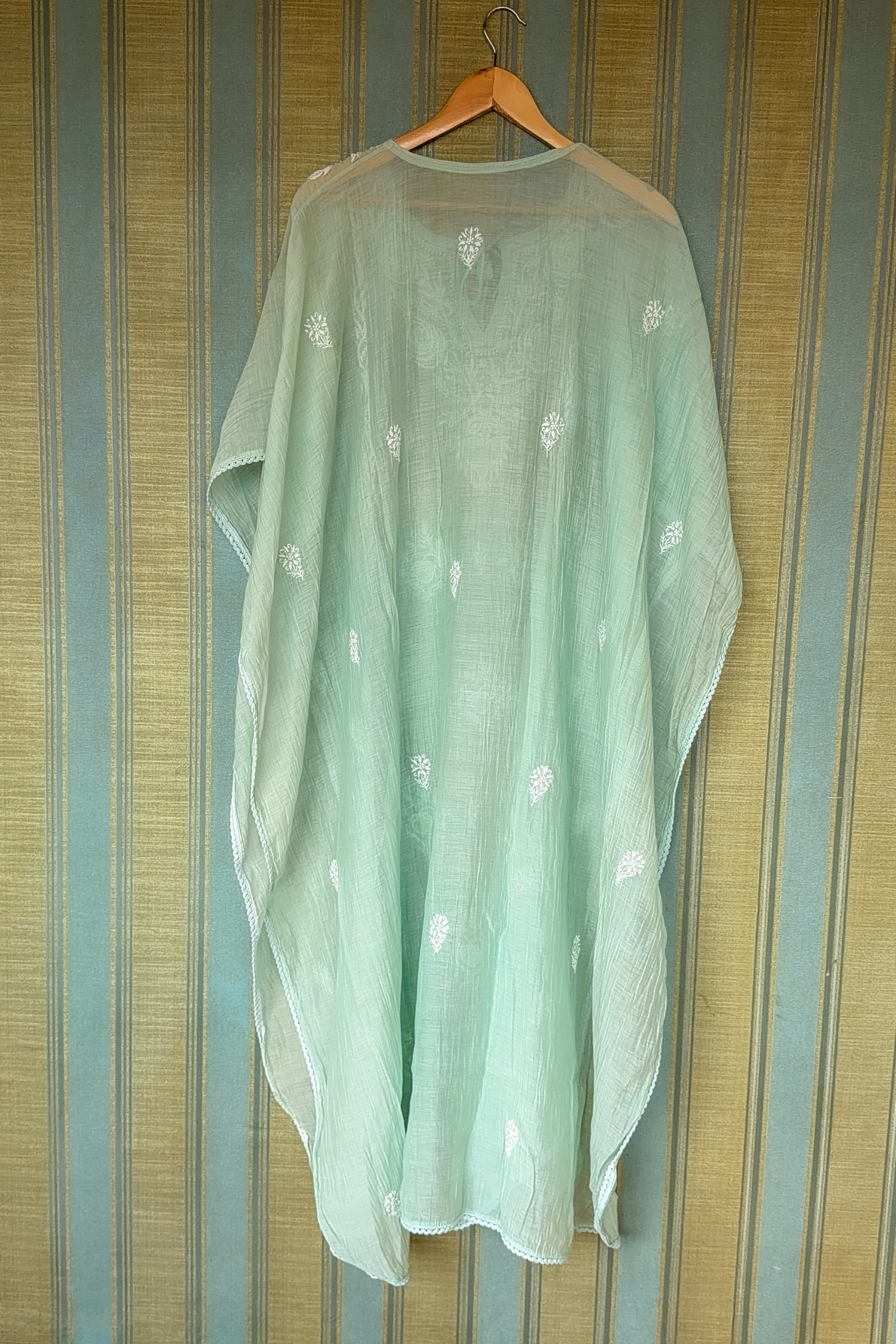 Arsh Handcrafted Pure Mul Chanderi Kaftaan Dress - arshchikan