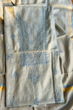 Arsh Handcrafted Tissue Chanderi Kurti and Dupatta Chikankari Set