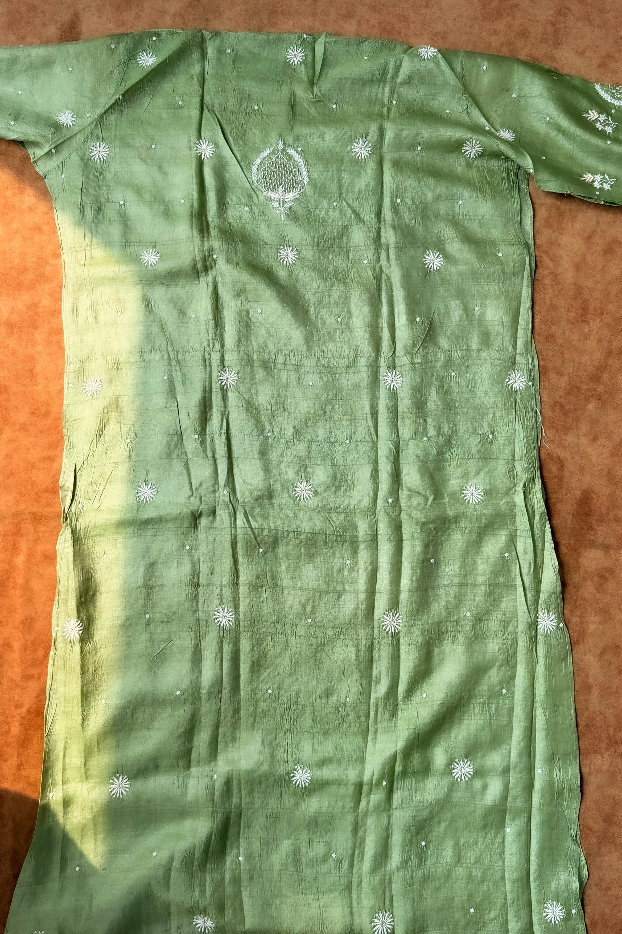 Arsh Handcrafted Silk Kurti and Dupatta Set - arshchikan