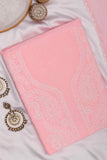 Arsh Handcrafted Pastel Peach Cotton Unstitched Chikankari 3pc Suit - arshchikan
