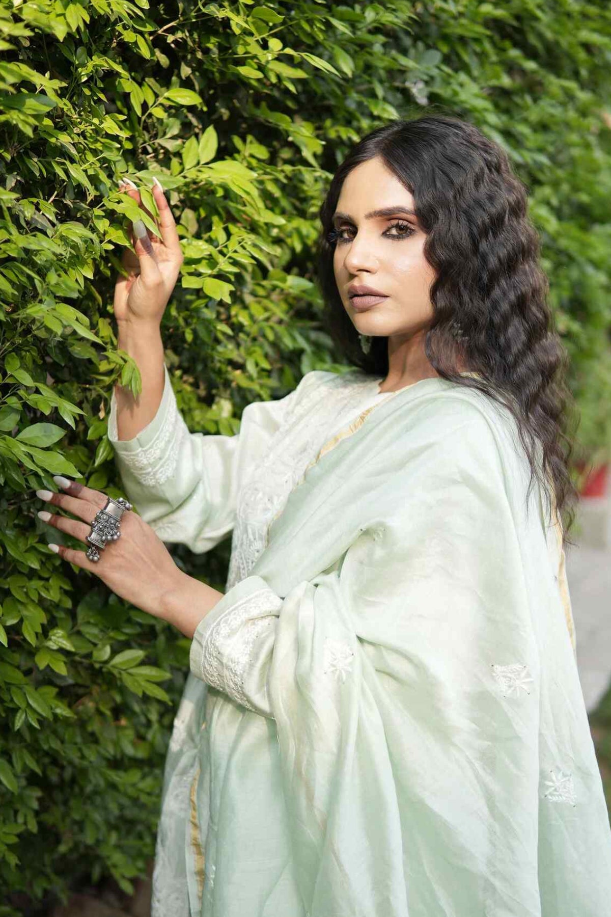 Arsh Handcrafted Pure Chanderi Semi Stitched Gown and Dupatta Set - arshchikan