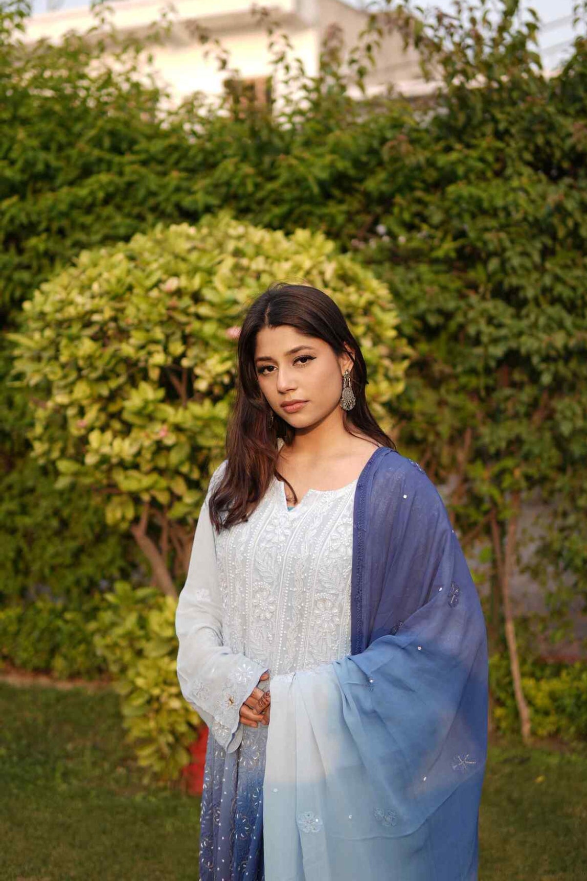 Arsh Handcrafted Pure Viscose Georgette Semi Stitched Anarkali Dupatta Set - arshchikan