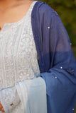 Arsh Handcrafted Pure Viscose Georgette Semi Stitched Anarkali Dupatta Set - arshchikan