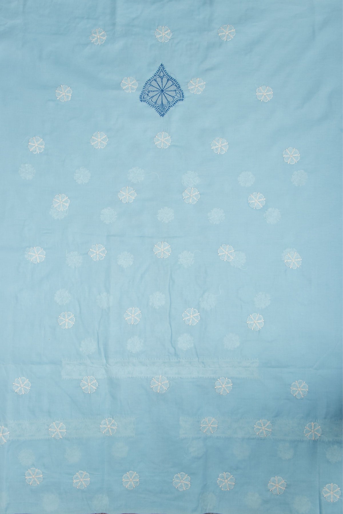 Arsh Handcrafted Sky Blue Cotton Unstitched 3pc Suit - arshchikan