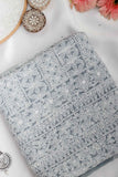 Arsh Handcrafted Steel Grey Georgette Unstitched Chikankari 3pc Suit
