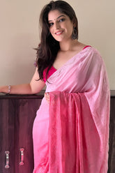 Arsh Handcrafted Viscose Georgette Ombre Dyed Saree - arshchikan