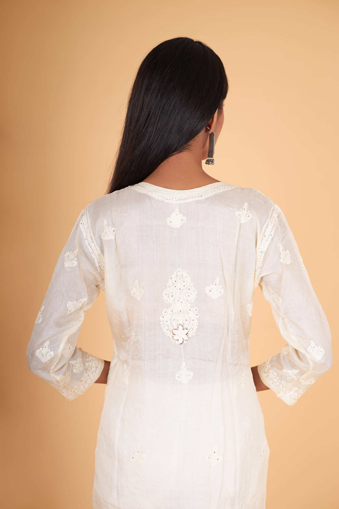 Arsh Handcrafted Front Jaal Fancy Pure Silk Kurti - arshchikan