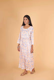 Arsh Handcrafted MulMul Cotton Printed Gown Dress - arshchikan