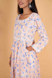 Arsh Handcrafted MulMul Cotton Printed Gown Dress - arshchikan