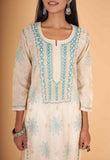 Arsh Handcrafted Gala Boota Khadi Cotton Kurti - arshchikan