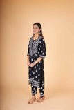 Arsh Handcrafted Kurti And Plazzo 2 pc Chikankari Set in Black Colour - arshchikan