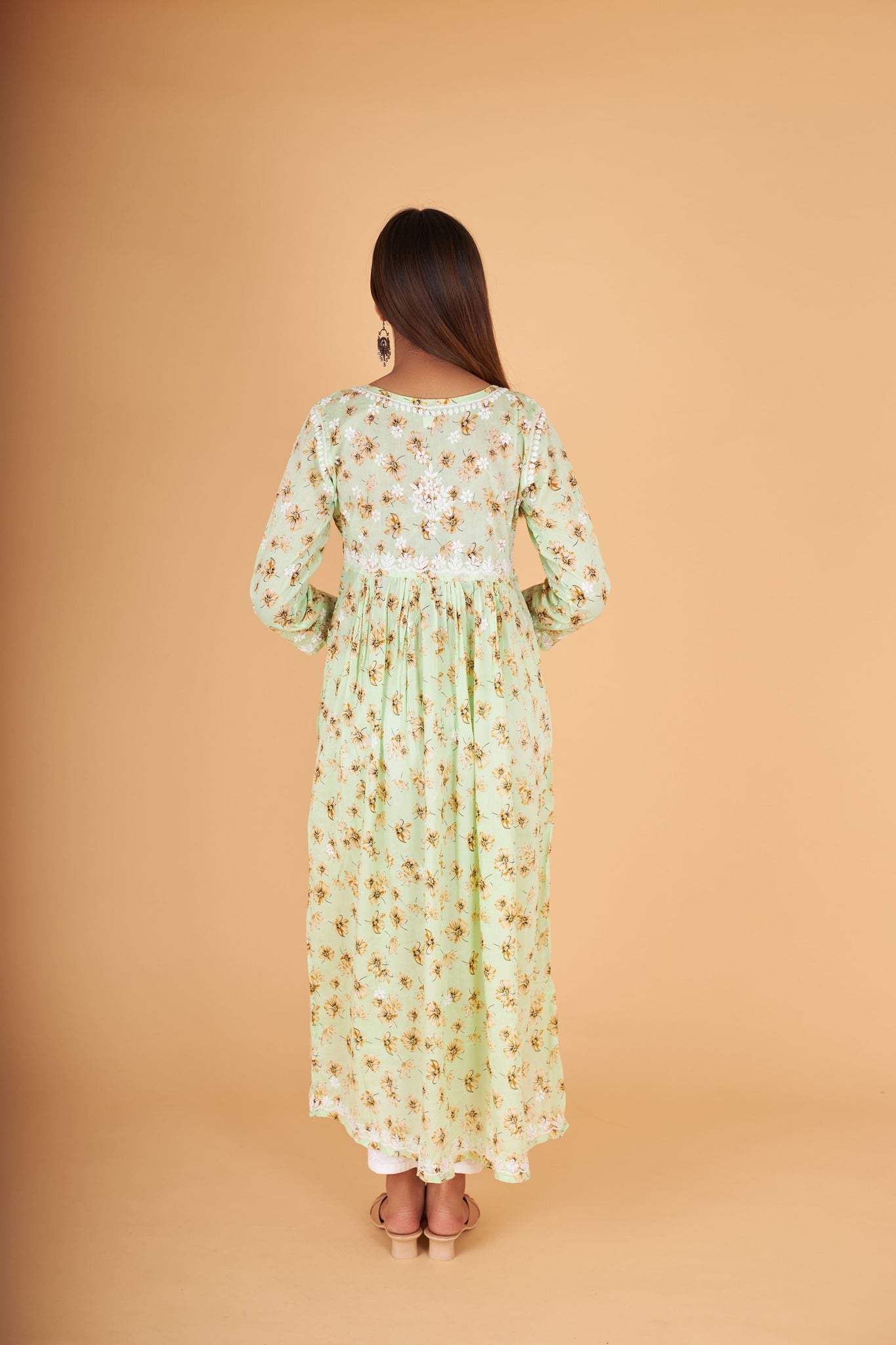 Arsh Handcrafted MulMul Cotton Printed Gown Dress - arshchikan