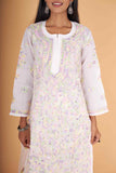 Arsh Handcrafted Multi on White Cotton Kurti - arshchikan